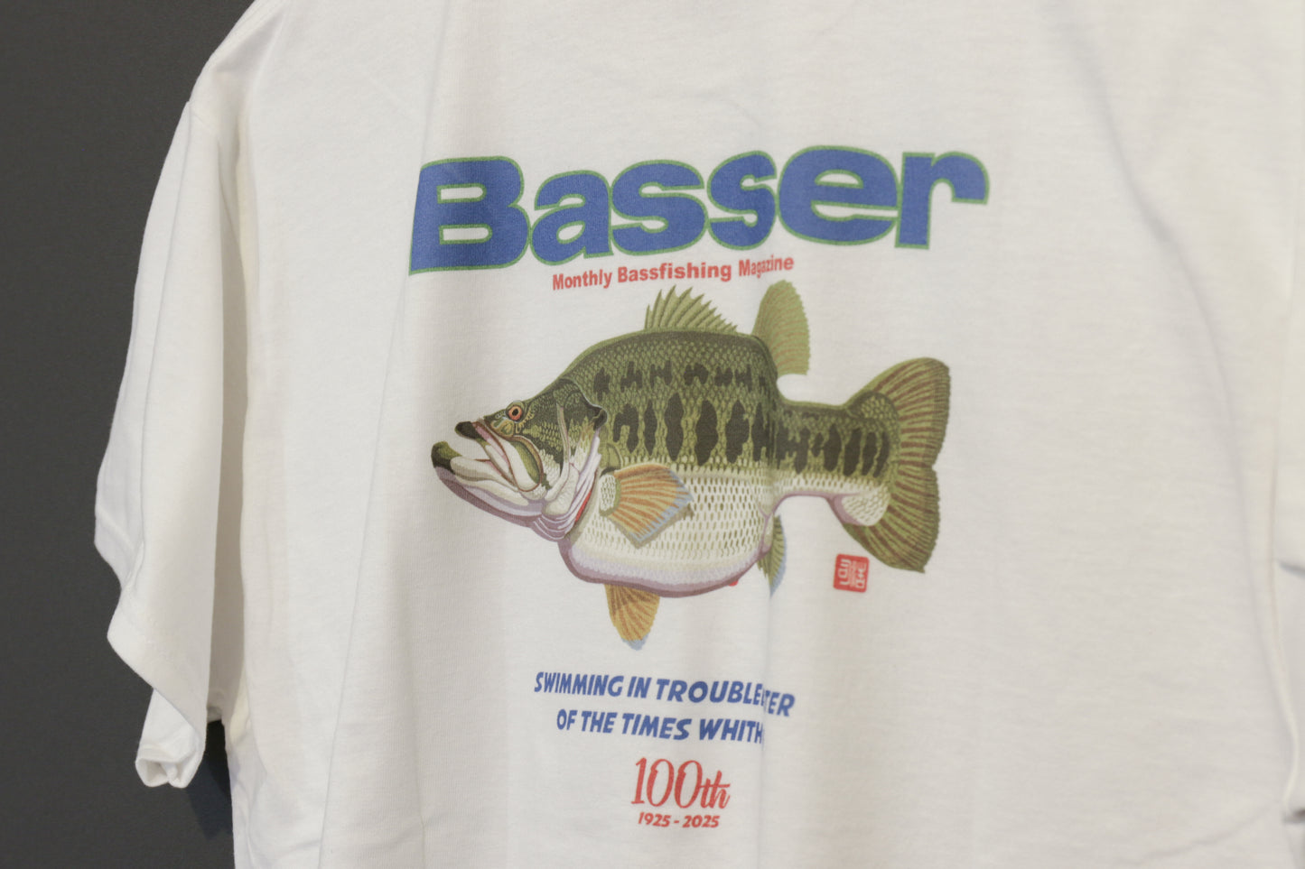 THE HANDRED YEARS BASS CLUB×Basser 100TH BASS FISHING T-shirt by 八百板浩司