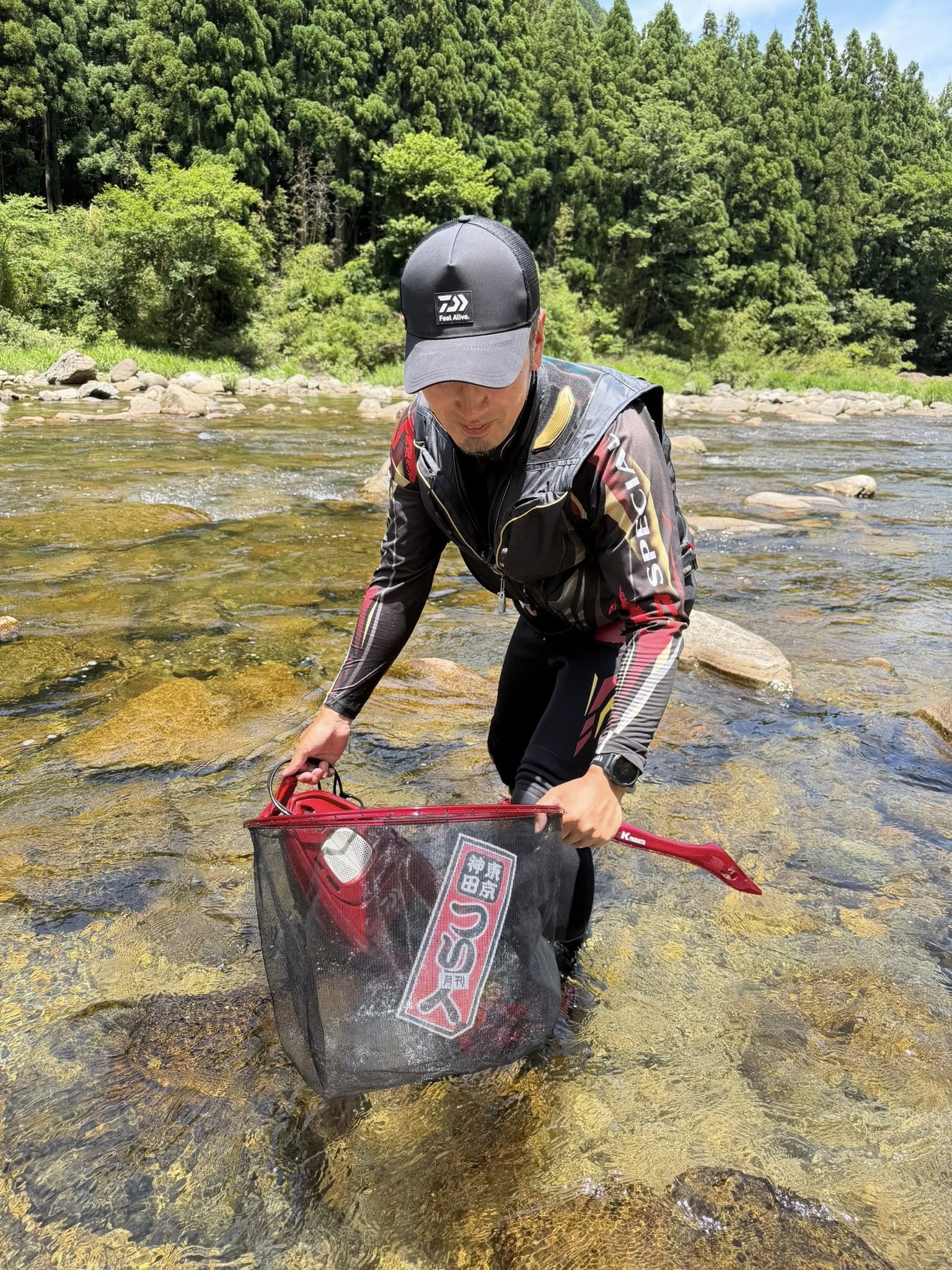 鮎タモ（個人の制作品） Kプロダクツ×つり人 千社札鮎タモ 39cm – JAPAN ANGLERS STORE