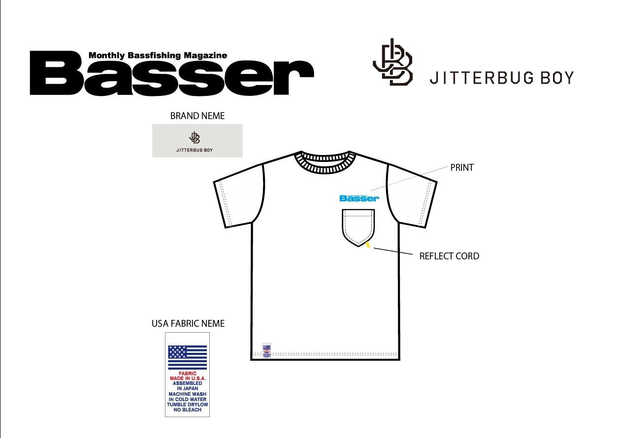 Basser × JITTERBUG BOY  USA JERSEY S/S  POCKET TEE