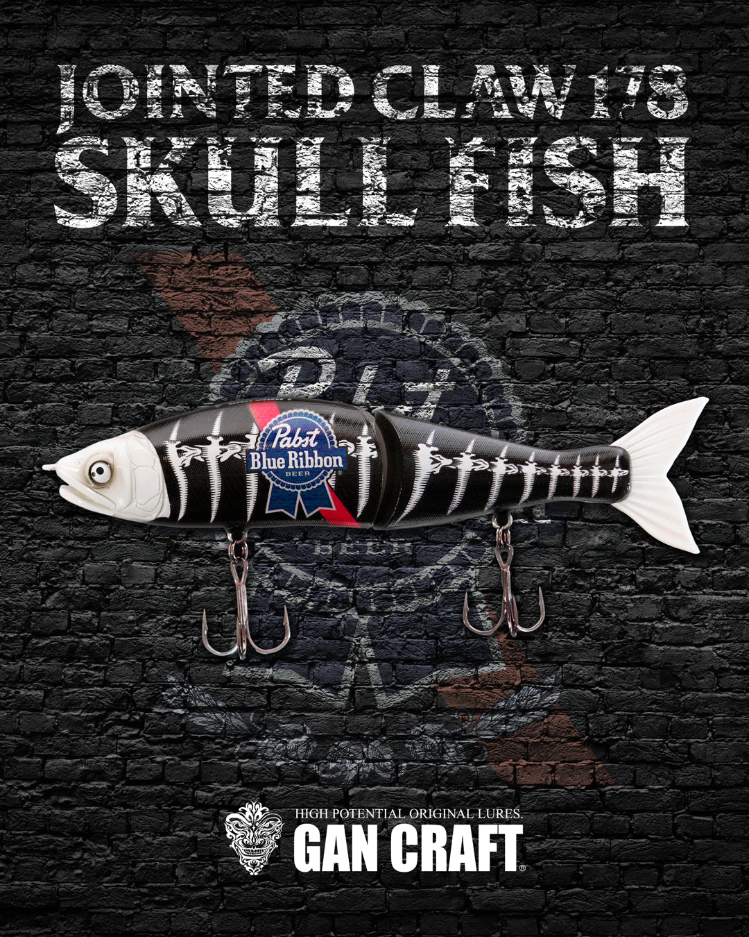 Pabst Blue Ribbon × GANCRAFT × Basser Allstar Classic "Skull Fish"